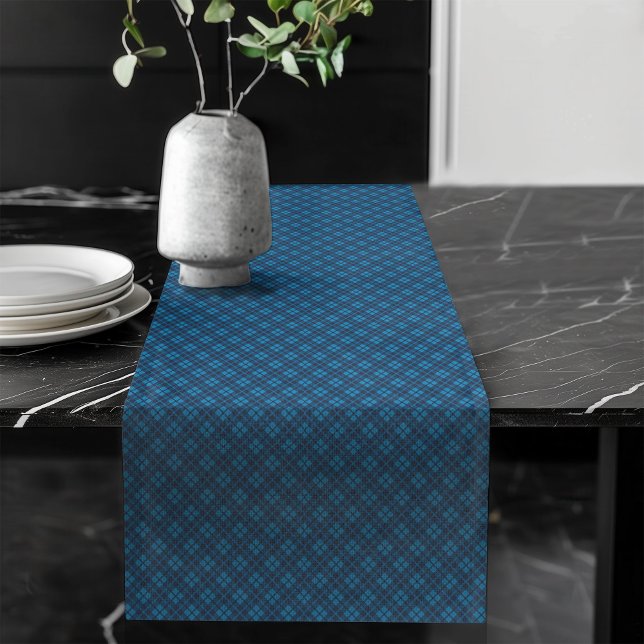 Cozy Navy and Blue Check Table Accent Piece Long Table Runner (Cozy Navy and Blue Check Table Accent Piece Long Table Runner)