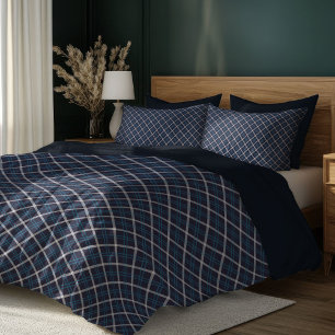 Cozy Navy Blue Plaid Duvet for Everyday Comfort Cover