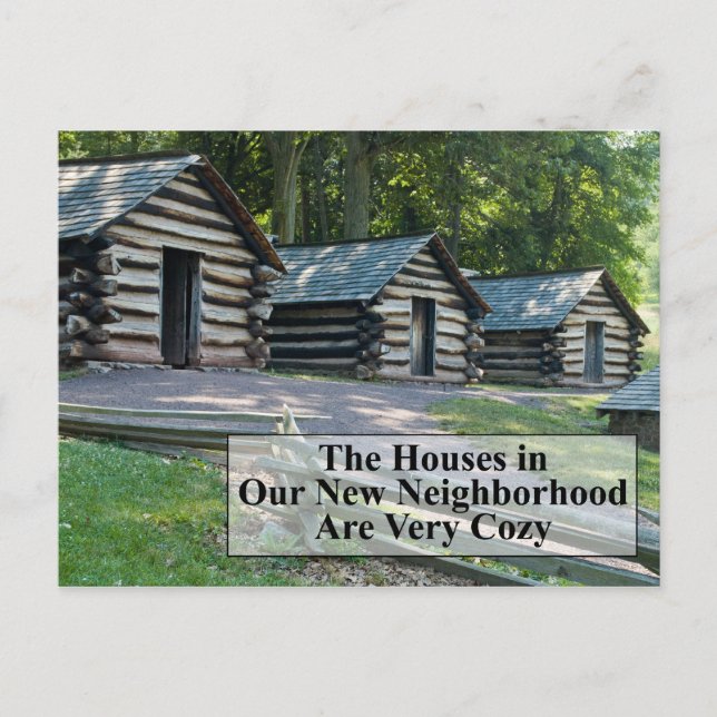 Cozy Neighborhood - Funny Change of Address Announcement Postcard (Front)