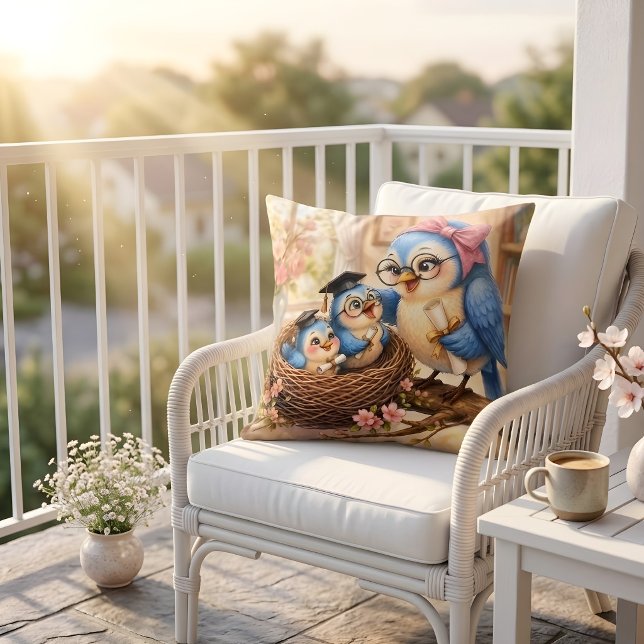 Cozy Nest Graduation Throw Pillow (Creator Uploaded)
