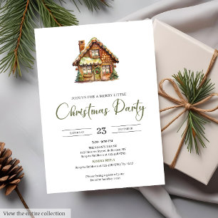 Cozy Neutral Earthy Watercolor Rustic Holiday Xmas Invitation