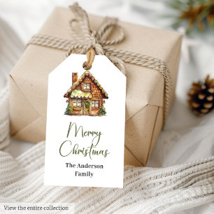 Cozy Neutral Rustic Watercolor Minimalist Holiday  Gift Tags