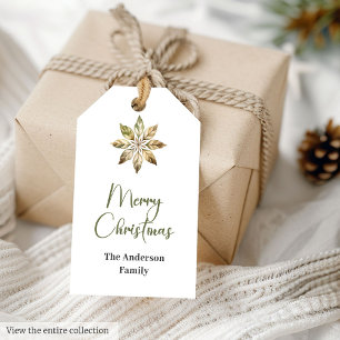 Cozy Neutral Sage Green Ivory Minimalist Christmas Gift Tags