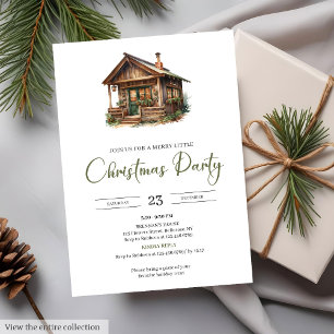 Cozy Neutral Watercolor Rustic Vintage Christmas  Invitation
