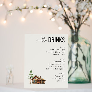 Cozy Neutral Watercolor Wedding Menu Foam Board