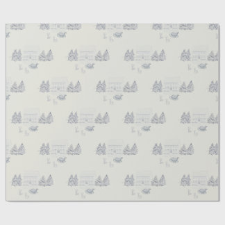 Cozy New England Christmas Home (Small Scale) Wrapping Paper