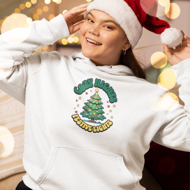 Cozy Nights, Festive Lights Christmas Tree Hoodie (Creator Uploaded)