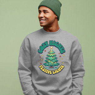 Cozy Nights, Festive Lights Christmas Tree Sweatshirt