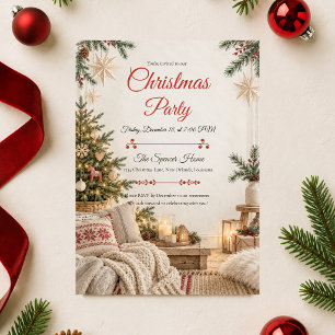 Cozy Nordic Christmas Party Invitation
