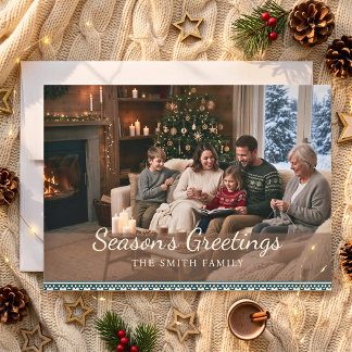 Cozy Nordic Family Photo Christmas Holiday Card
