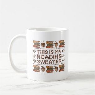 Cozy Nordic Reading Sweater Pattern Books and Tea Coffee Mug