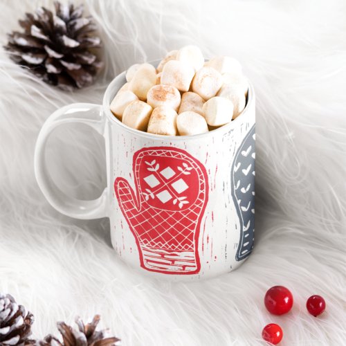 Cozy Nordic Scandinavian Mittens Coffee Mug