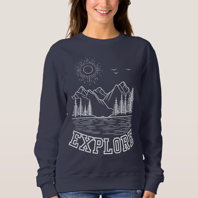 Cozy Outdoor Adventure Crewneck Pullover (Front)