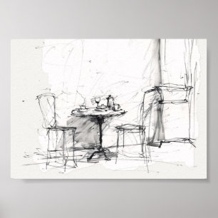 Cozy Outdoor Café Table – Relaxing Coffee Poster