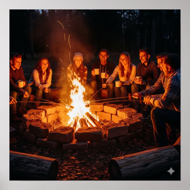 Cozy Outdoor Fire Pit Poster (Front)