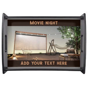 Cozy Outdoor Movie Night Serving Tray
