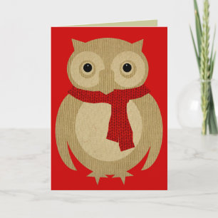 Cozy Owl Christmas Card