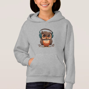 Cozy Owl with Headphones Hoodie
