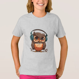 Cozy Owl with Headphones T-Shirt