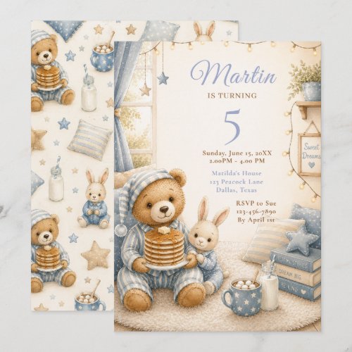 Cozy Pajama Birthday Invitation