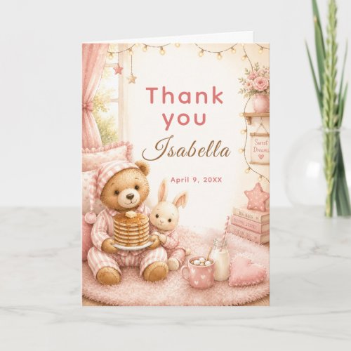 Cozy Pajama Birthday Thank You Card