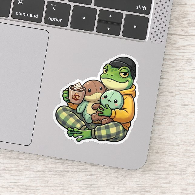 Cozy Pajama Frog Sticker (Detail)