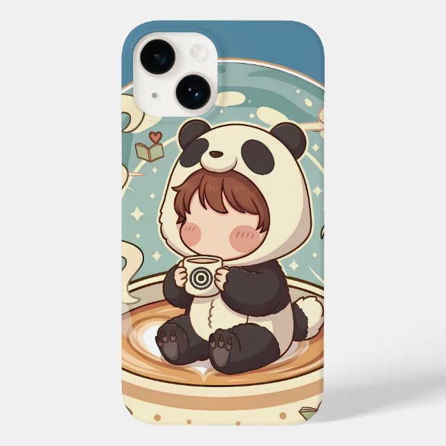 Cozy Panda Brew Protective Phone Case (Back)