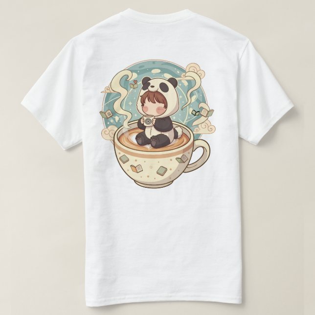 Cozy Panda Coffee Men's Graphic Tee (Design Back)