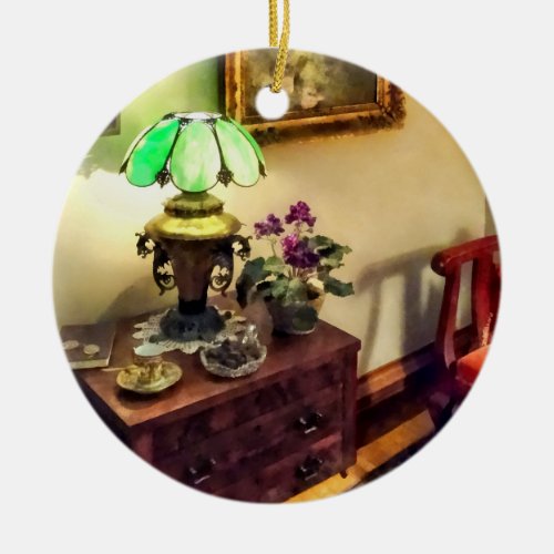 Cozy Parlor with Flower Petal Lamp Ceramic Ornament