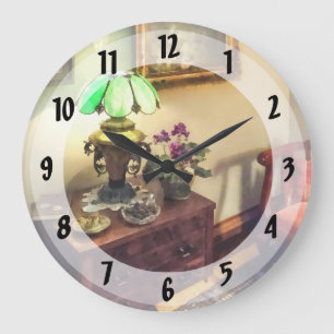 Cozy Parlor with Flower Petal Lamp Large Clock