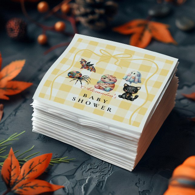 Cozy Patchwork Halloween Baby Shower Napkins (Creator Uploaded)