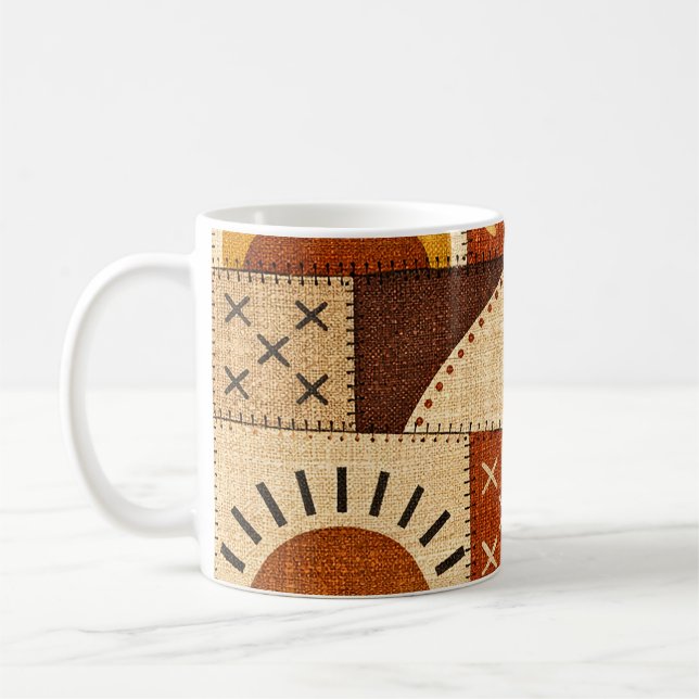 Cozy Patchwork Modern Coffee Mug (Left)