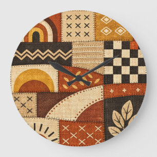 Cozy Patchwork Modern Large Clock