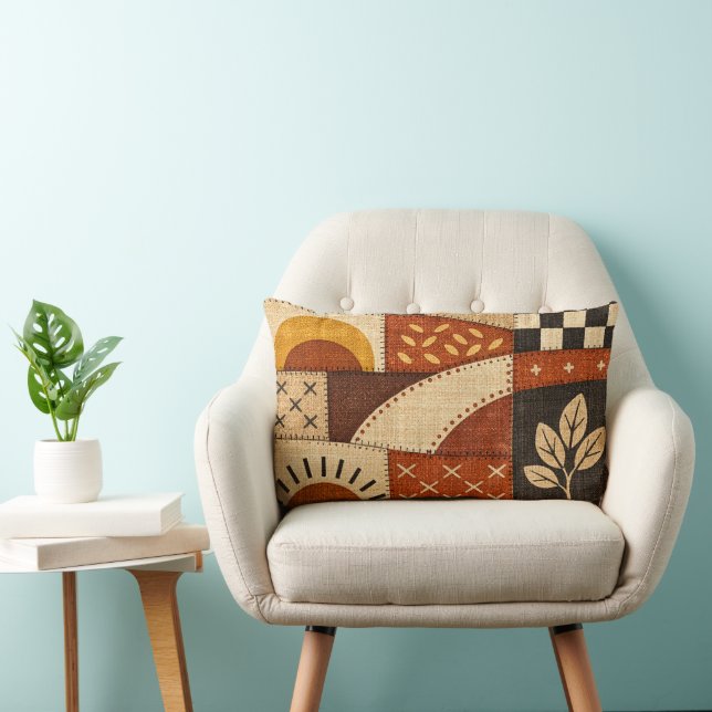 Cozy Patchwork Modern Lumbar Pillow (Chair)