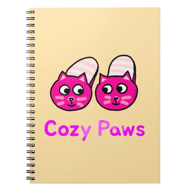 Cozy Paws Cute Purple Cats Notebook (Front)