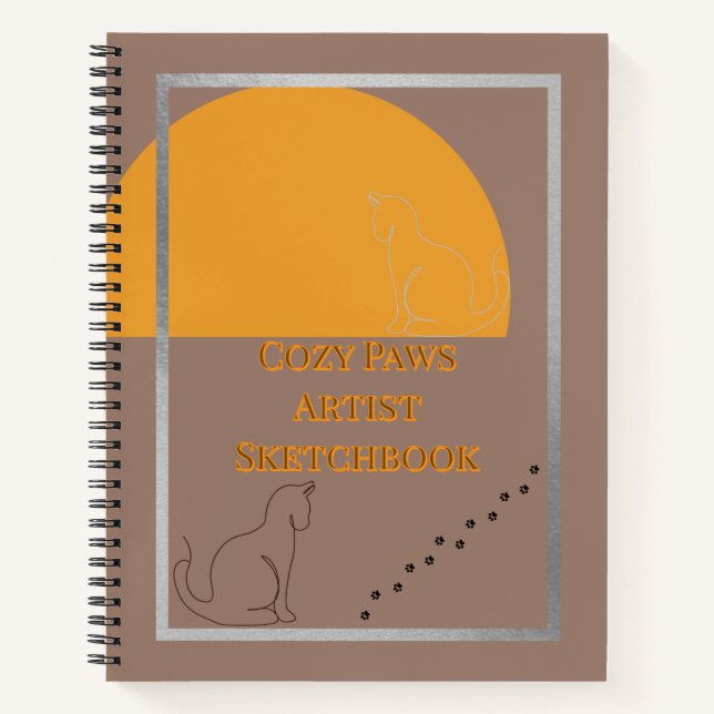 Cozy Paws Spiral Artist Sketch Hardcover Notebook (Front)