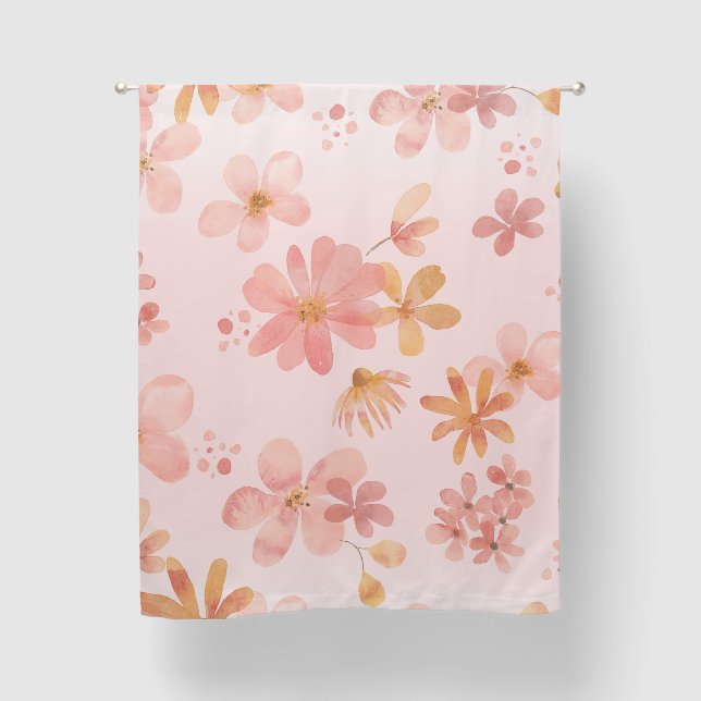 Cozy Peach & Blush Window Decor | Curtains (Front)