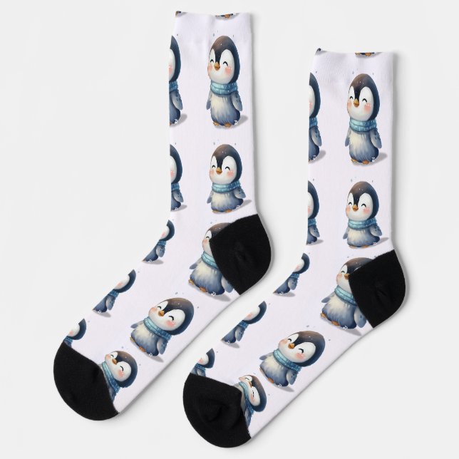 Cozy Penguin - Crew Socks (Left)