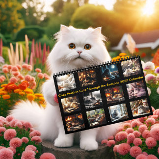 Cozy Persian Cats Through the Season 20XX Calendar