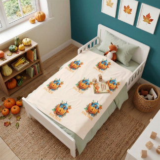 Cozy Personalized Pumpkin Fall Toddler Blanket