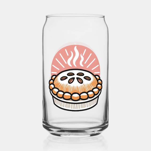 Cozy Pie Illustration: Warm Pies Warmer Moments Can Glass (Front)