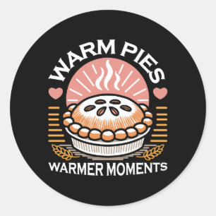 Cozy Pie Illustration: Warm Pies Warmer Moments Classic Round Sticker