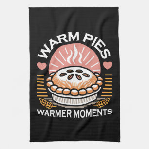 Cozy Pie Illustration: Warm Pies Warmer Moments Kitchen Towel