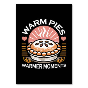 Cozy Pie Illustration: Warm Pies Warmer Moments Table Number