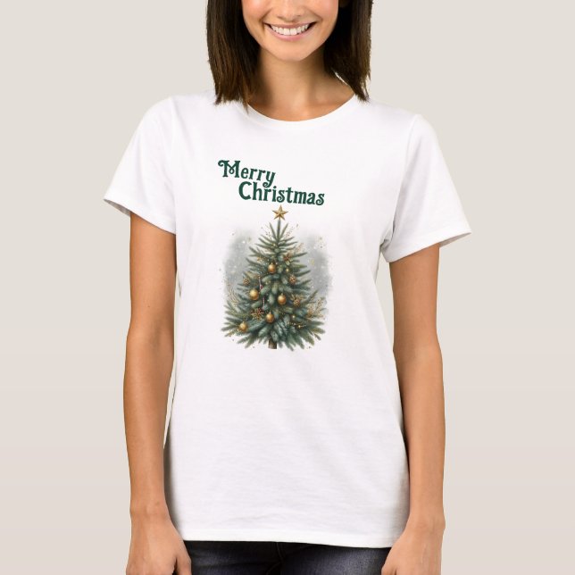 Cozy Pine Christmas Tree  T-Shirt (Front)