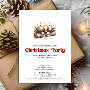 Cozy Pine Wreath Christmas Candles Invitation