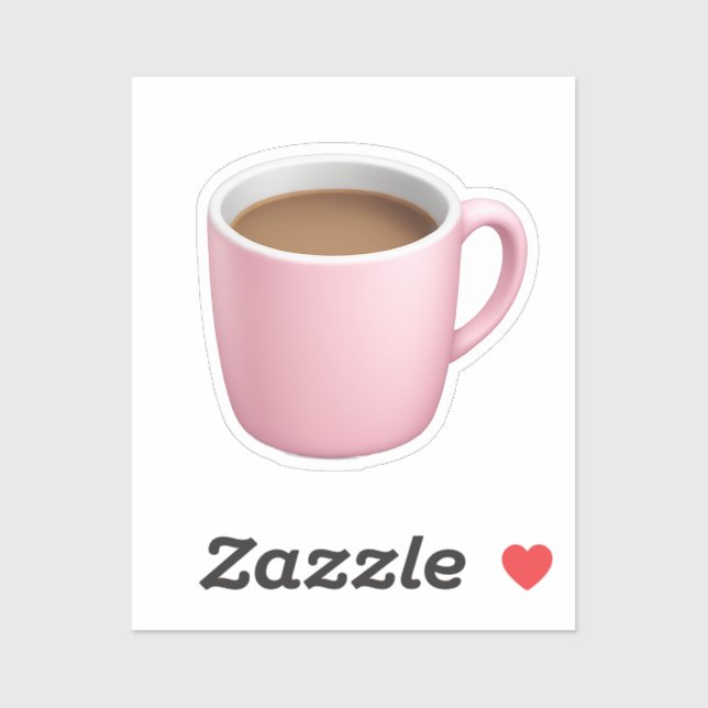 Cozy Pink Coffee Mug Emoji Sticker (Sheet)