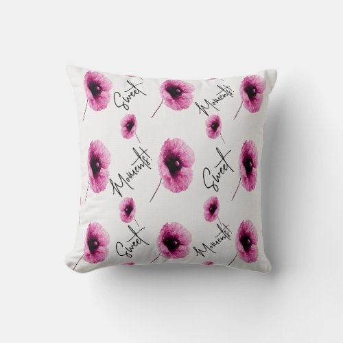 Cozy Pink Floral Throw Pillow 2 in 1 Customizable