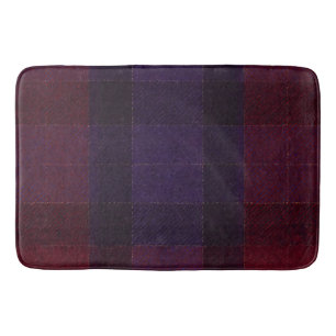 Cozy Plaid Burgundy Maroon Purple Bath Mat