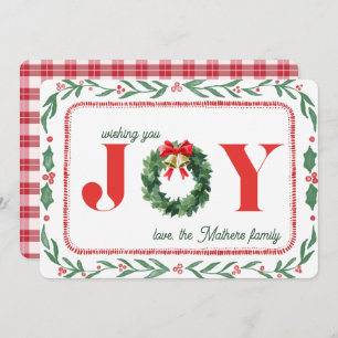Cozy Plaid Christmas Joy Holiday Card